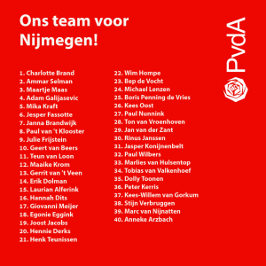 Kandidatenlijst PvdA Nijmegen